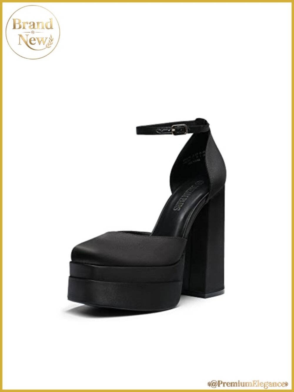 High Platform Closed Toe Heels, 5.5 Inch Heel, Anti-Slip, Square Toe